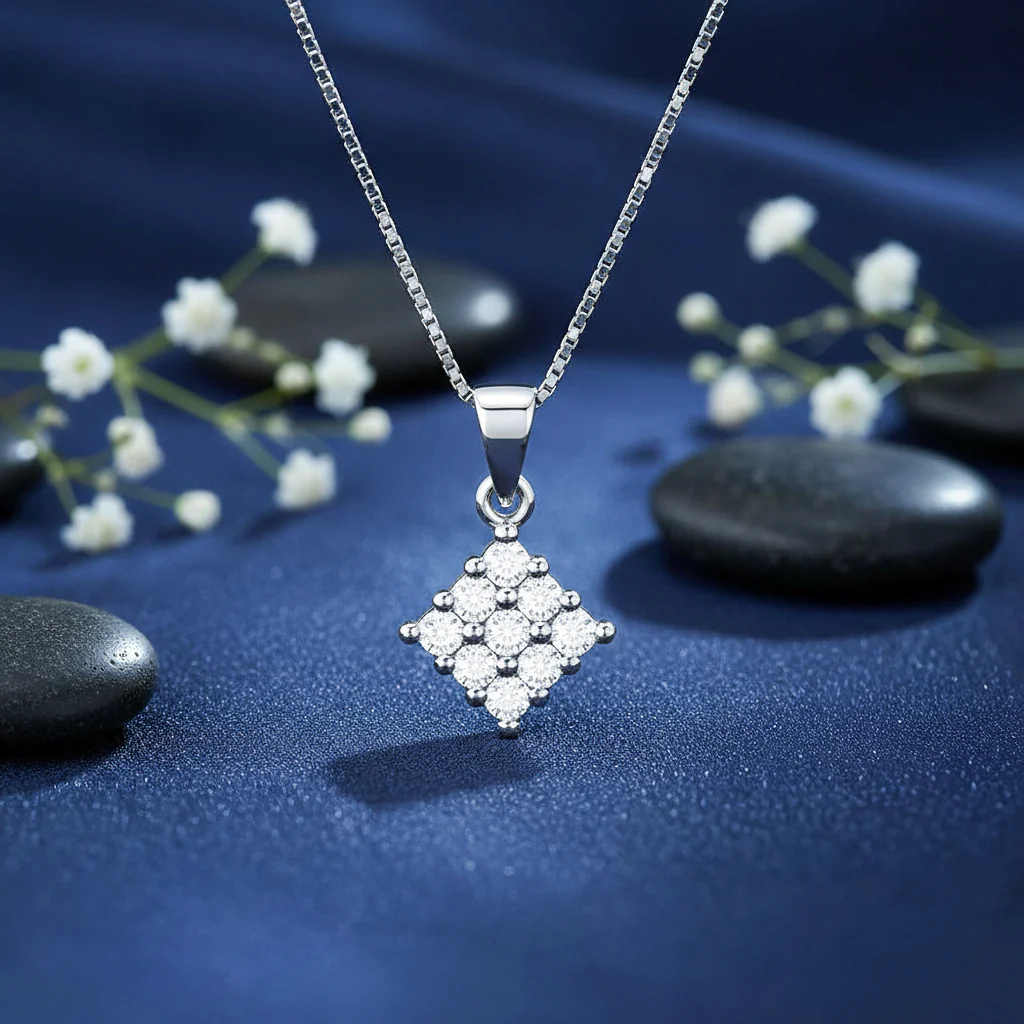 A Cluster of Wishes Rhodium Plated Necklace - Image 4