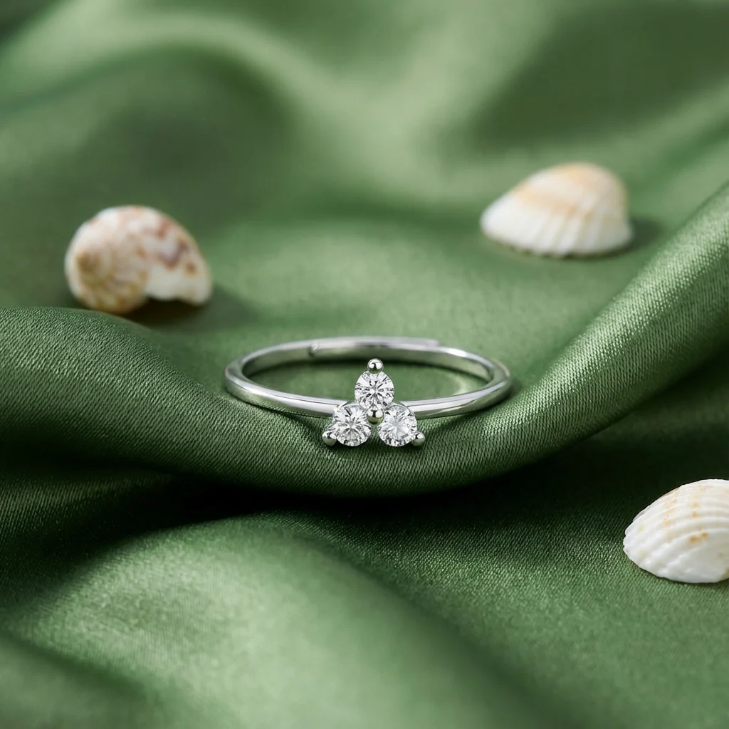 Three Wishes Silver Rhodium Plated Ring (Adjustable) - Image 10