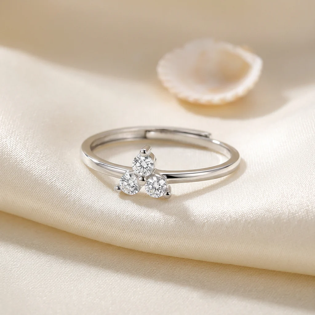 Three Wishes Silver Rhodium Plated Ring (Adjustable) - Image 9