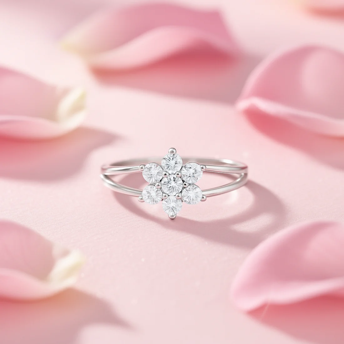 Flower of Fortune Rhodium Plated Ring (Adjustable) - Image 6