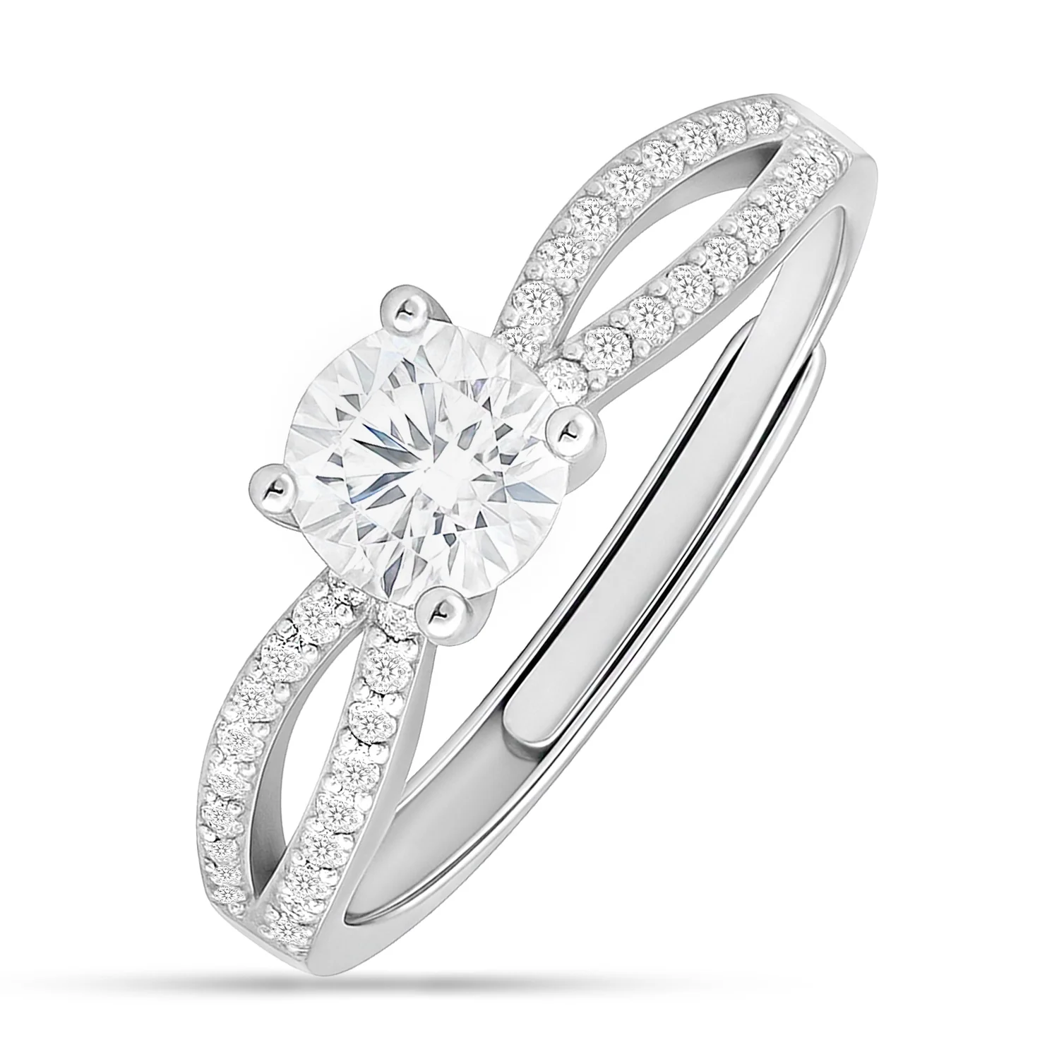Promise of Forever Solitaire Rhodium Plated Ring (Adjustable) - Image 8