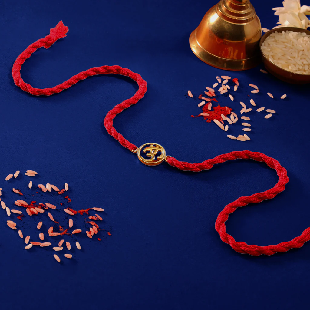 Divine Bonds: The Om-Infused 925 Sterling Silver Thread Rakhi - Image 7