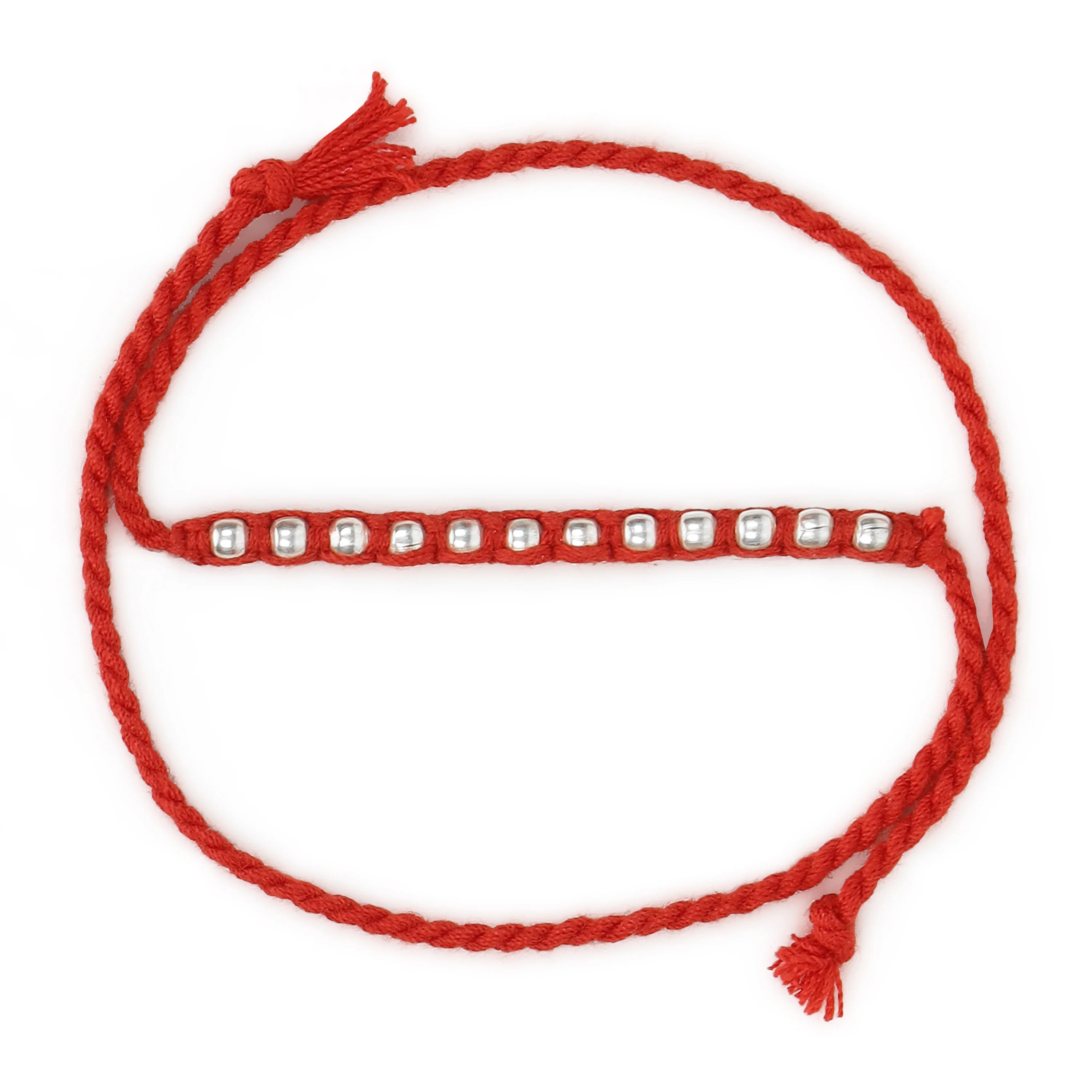 Timeless Beads Rhodium & Gold-Plated Sterling Silver Thread Rakhi Combo For Him - Image 8