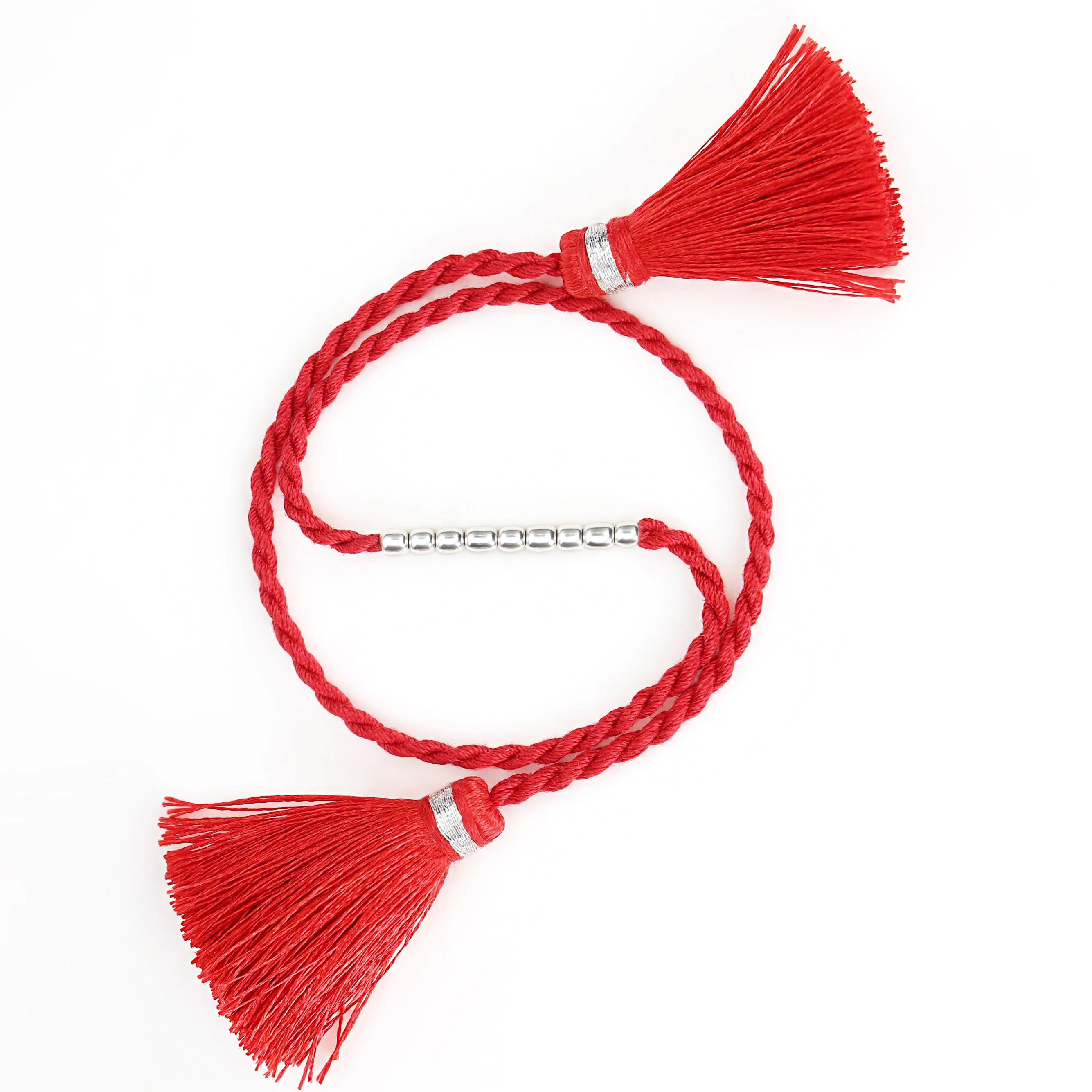 Elegant Heart & Beaded Rhodium-Plated 925 Silver Bhai-Bhabhi Rakhi Combo - Image 2