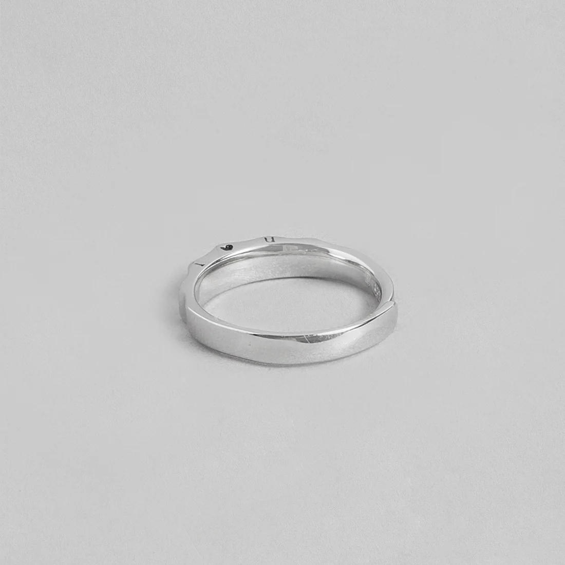 Minimalistic Rhodium Plated 925 Sterling Silver Ring For Him (Adjustable) - Image 6