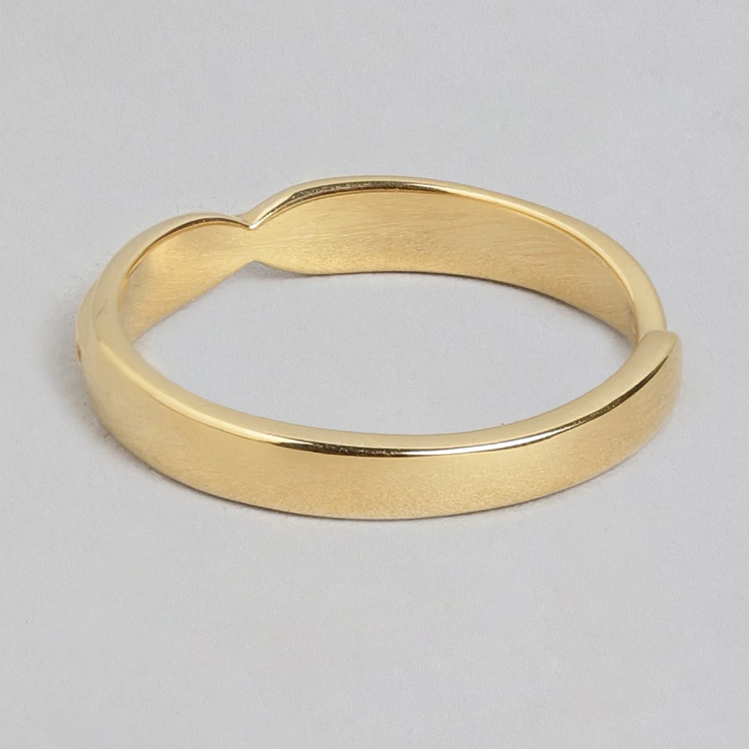 Eternal Radiance - Golden Harmony CZ Couple 925 Sterling Silver Ring Set (Adjustable) - Image 8