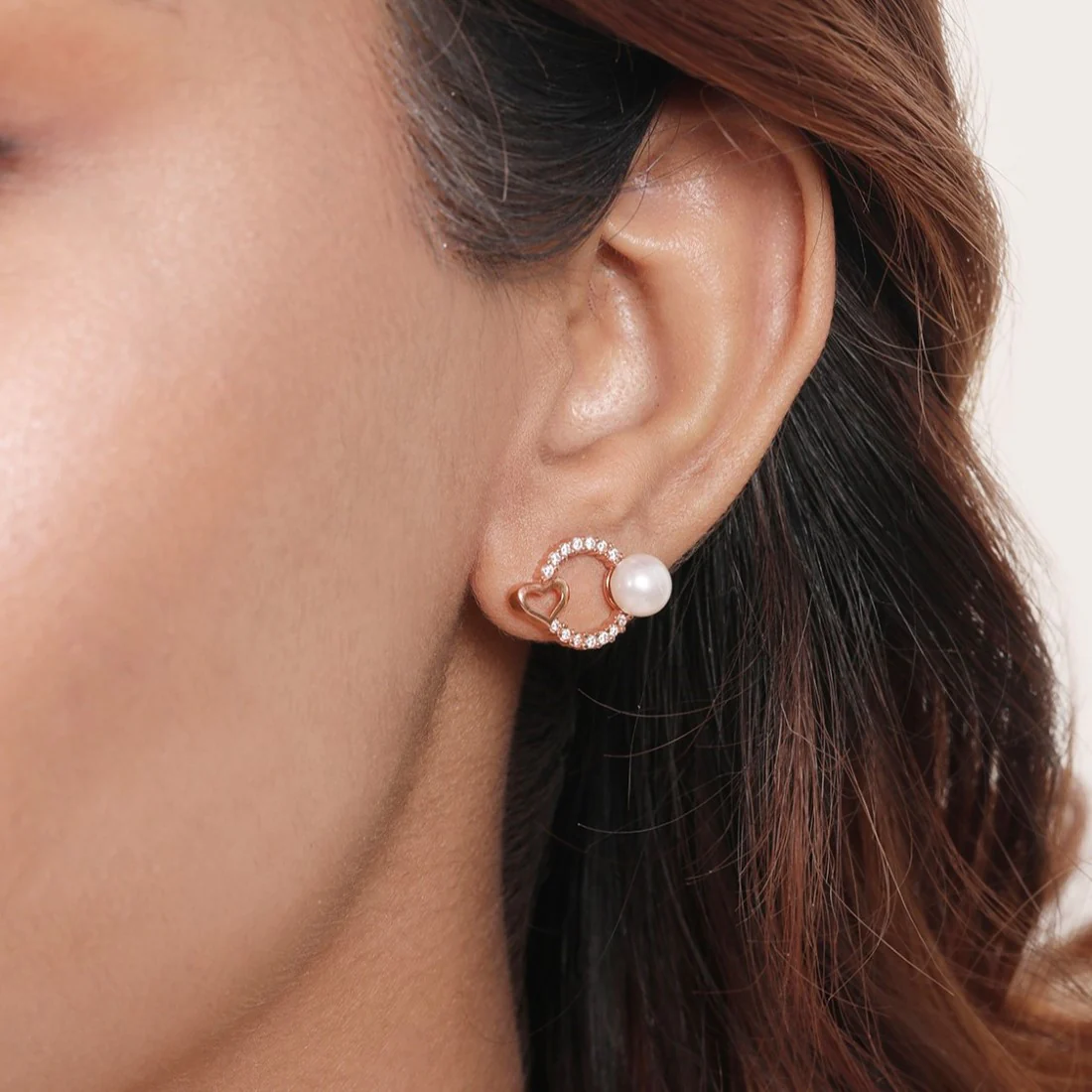 Romantic Circles Rose Gold-Plated 925 Sterling Silver Earrings - Image 2