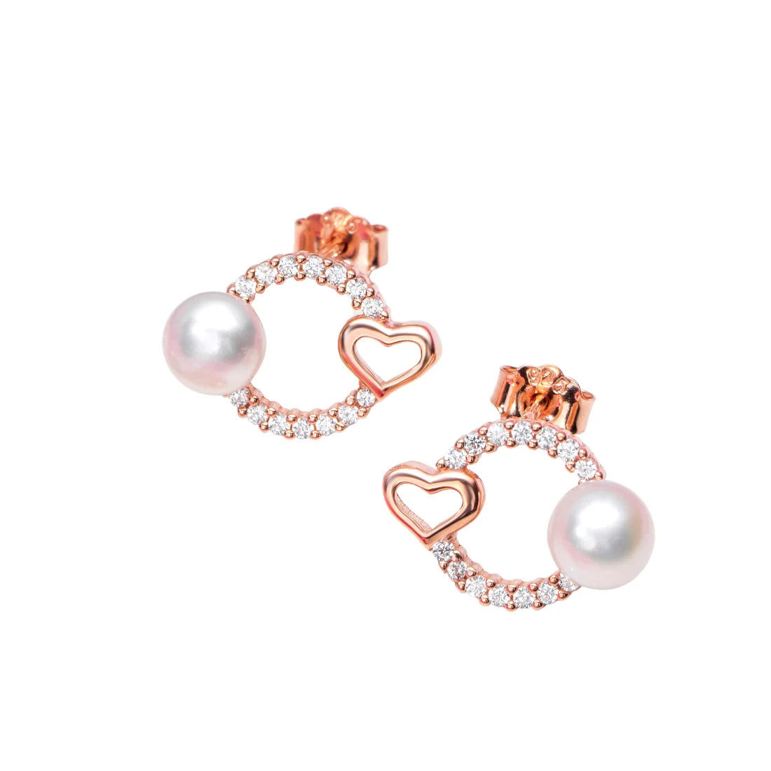 Romantic Circles Rose Gold-Plated 925 Sterling Silver Earrings - Image 4