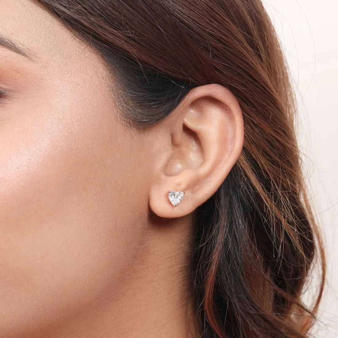 Romantic Heart Rose Gold Plated 925 Sterling Silver Stud Earrings - Image 3