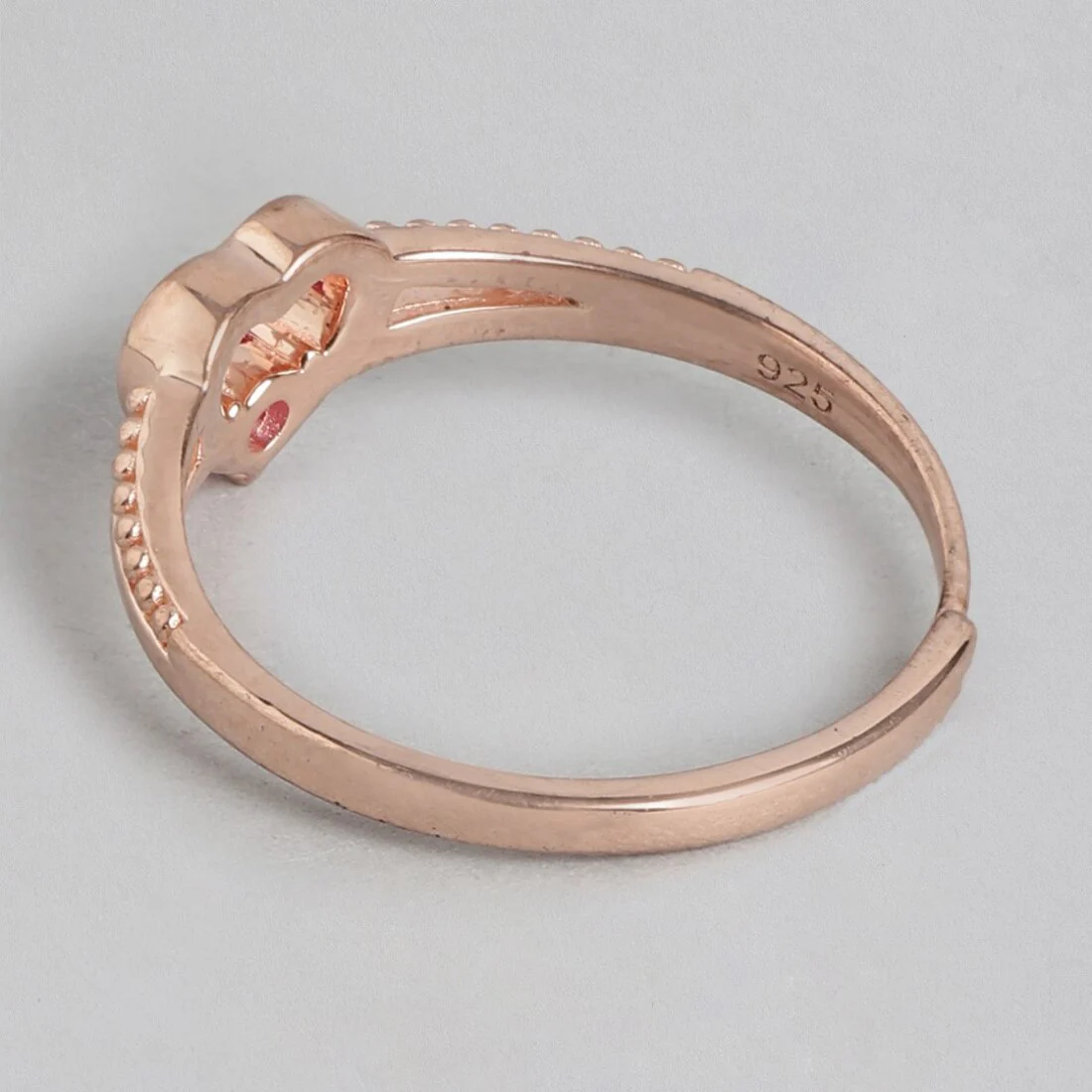 Romantic Love Rose Gold Plated 925 Sterling Silver Ring (Adjustable) - Image 7