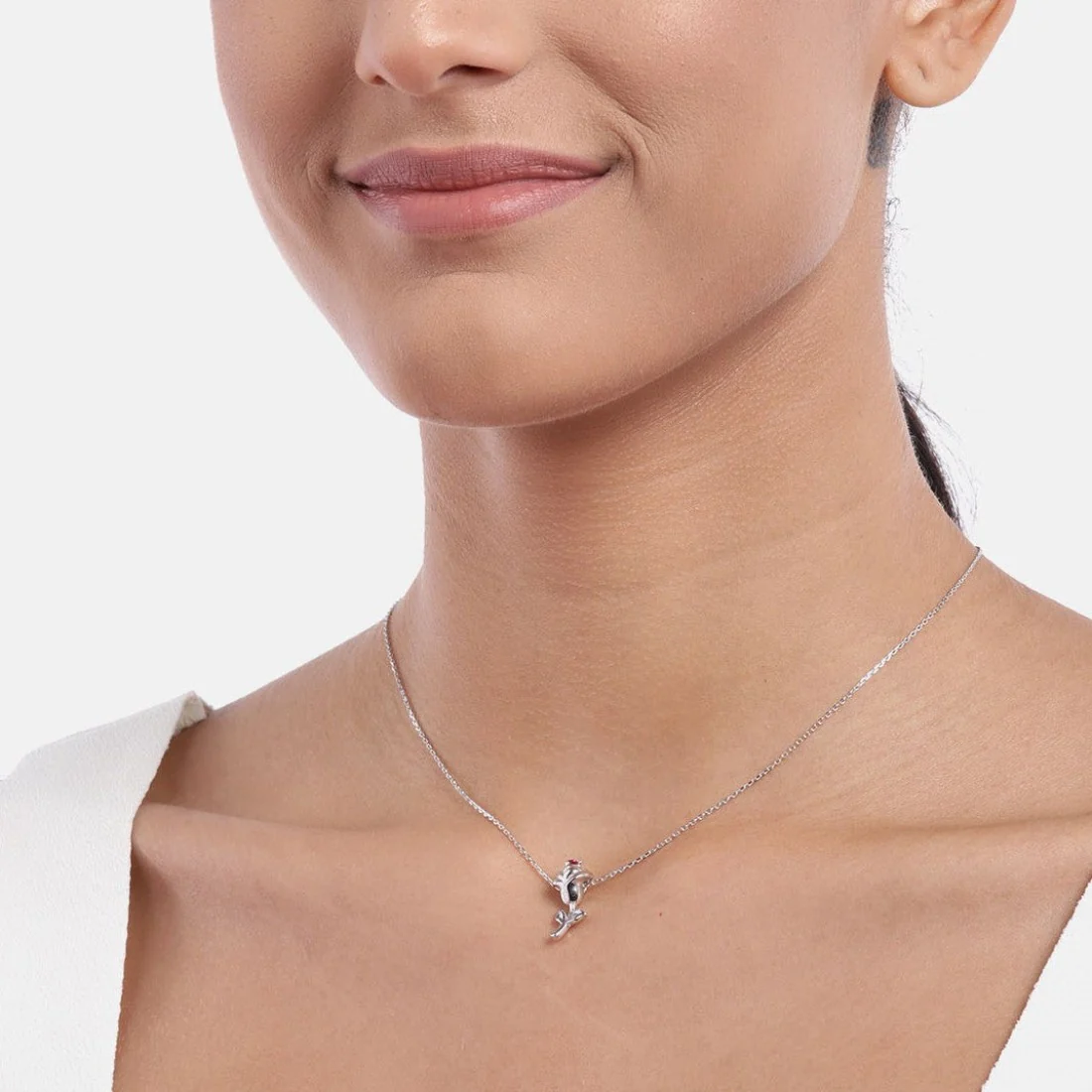 Rose 925 Sterling Silver CZ Necklace - Image 2