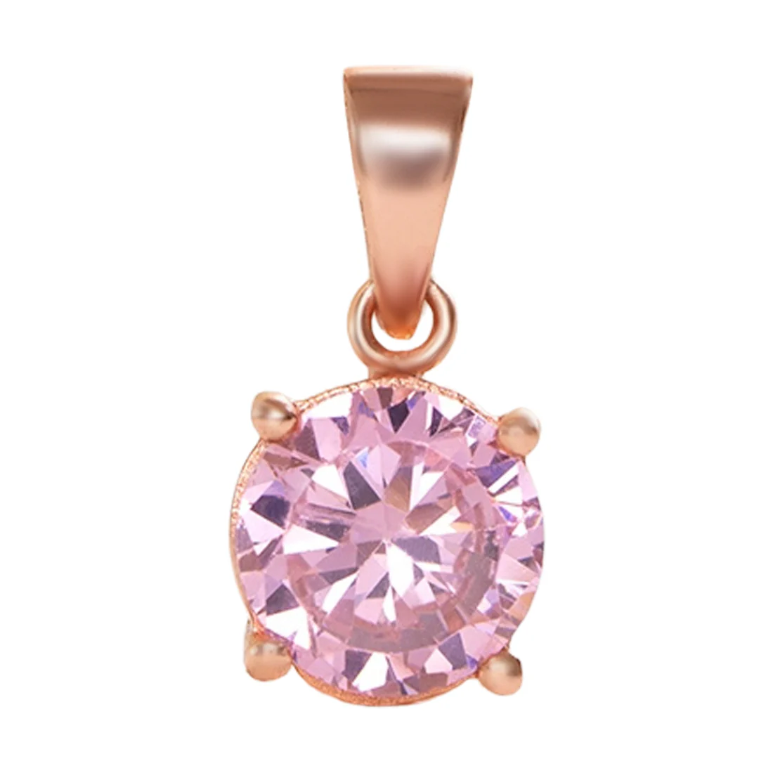 Rose Gold Elegance CZ 925 Sterling Silver Pendant with Chain - Image 3