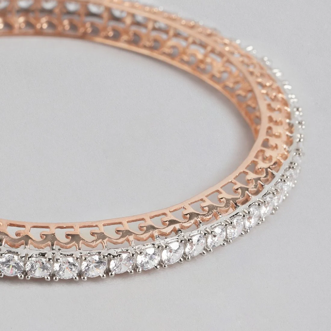 Rose Gold Elegance: CZ 925 Sterling Silver Women's Bangle - Image 10