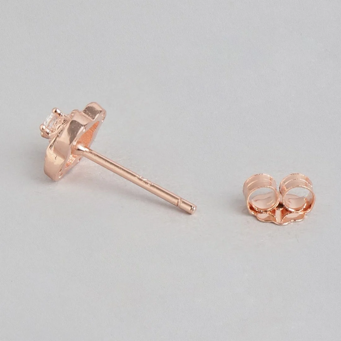Floral Rose Gold Elegance CZ 925 Sterling Silver Earrings - Image 5