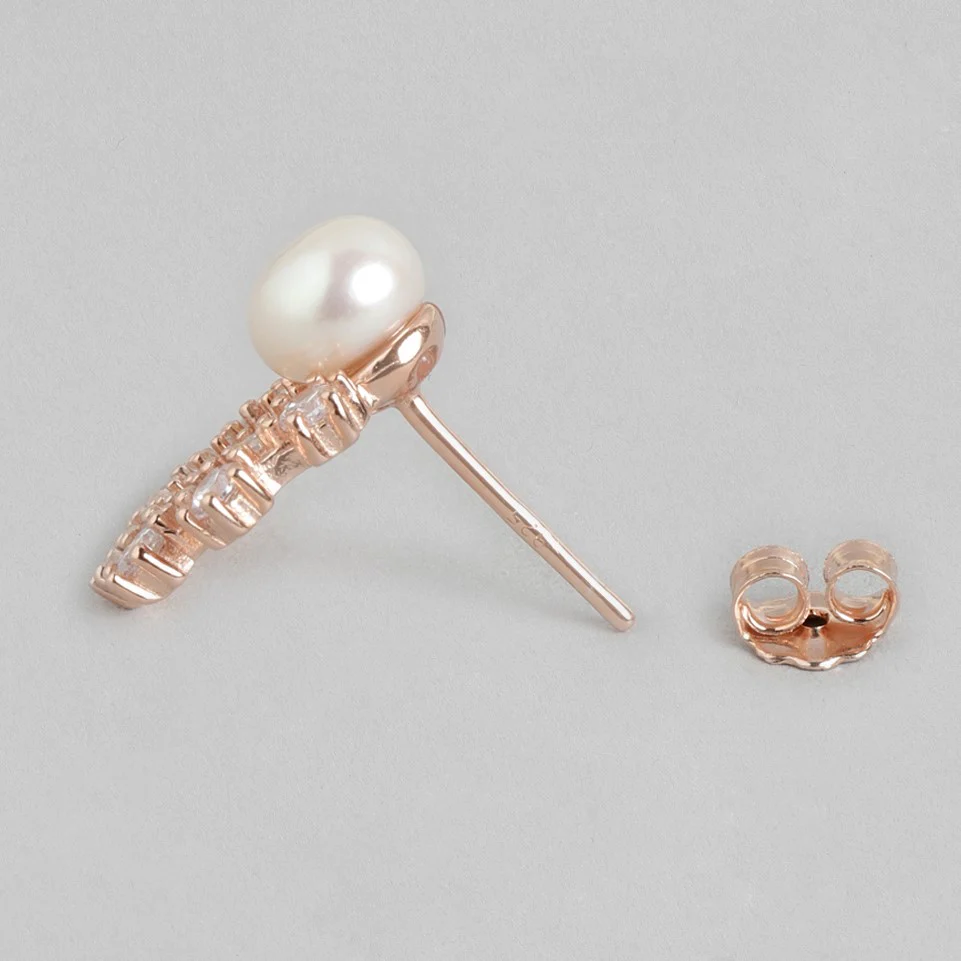 Pearl Enchantment Rose gold-Plated 925 Sterling Silver Earrings - Image 5