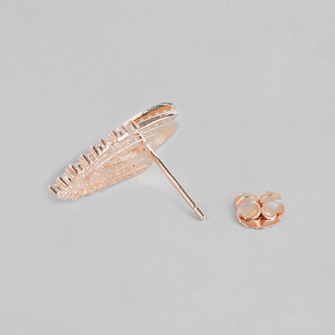 Rose Gold Guardian Shield CZ 925 Sterling Silver Earrings - Image 6