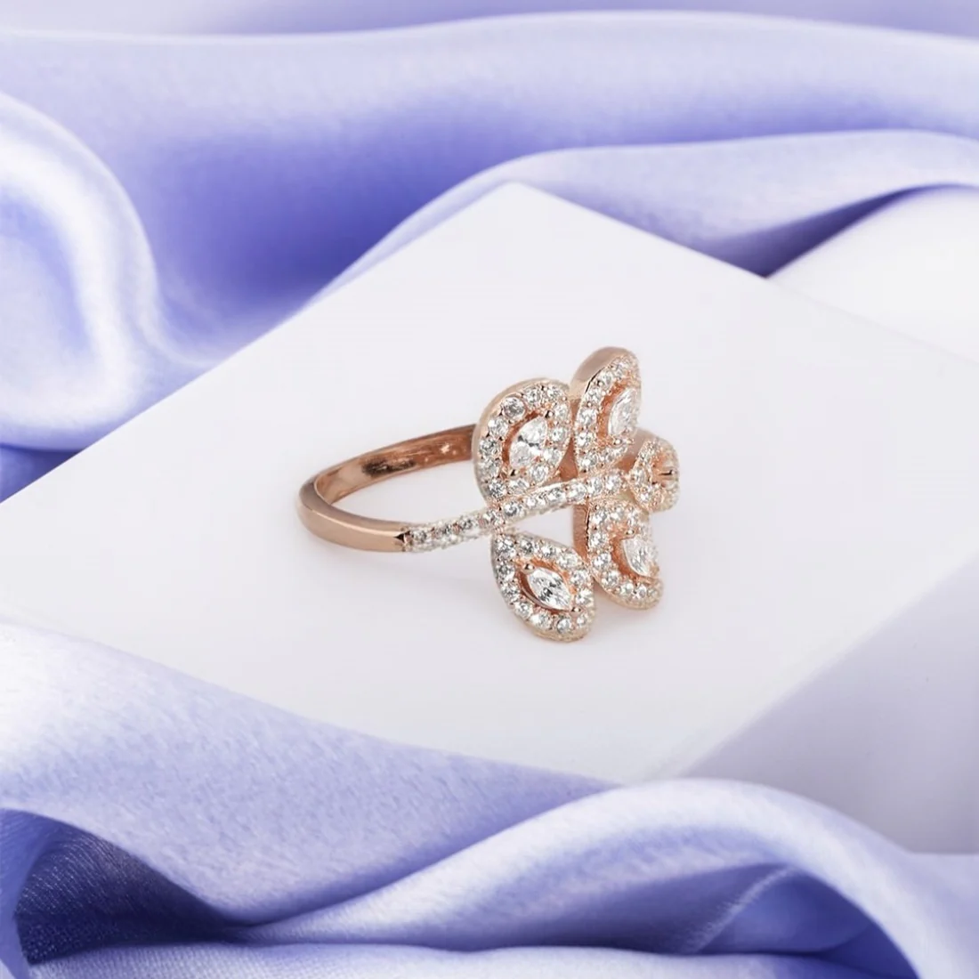 Romantic Love Rose Gold Plated 925 Sterling Silver Ring (Onesize)