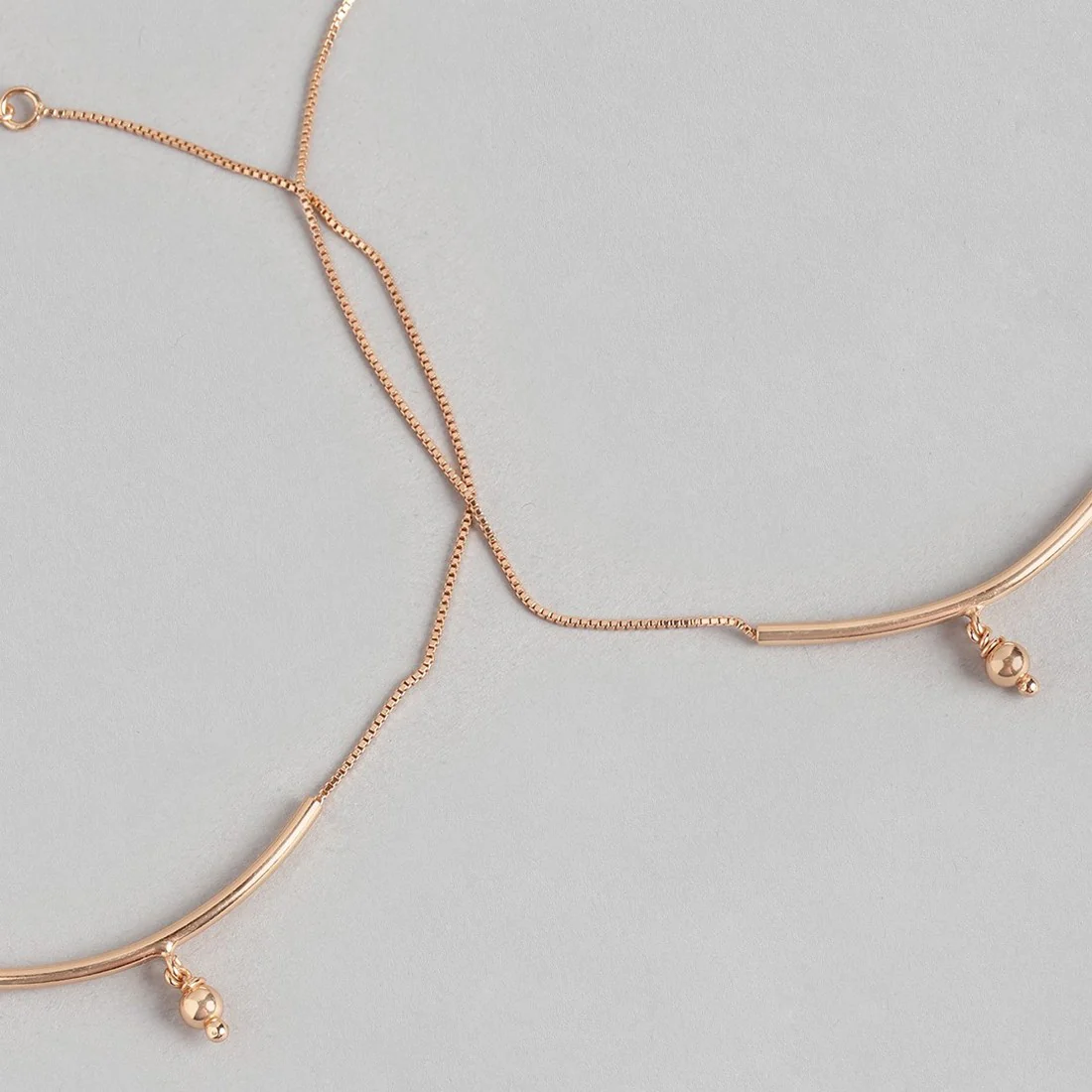 Rose Gold Plated 925 Sterling Silver Drop Chained Anklet - Image 13