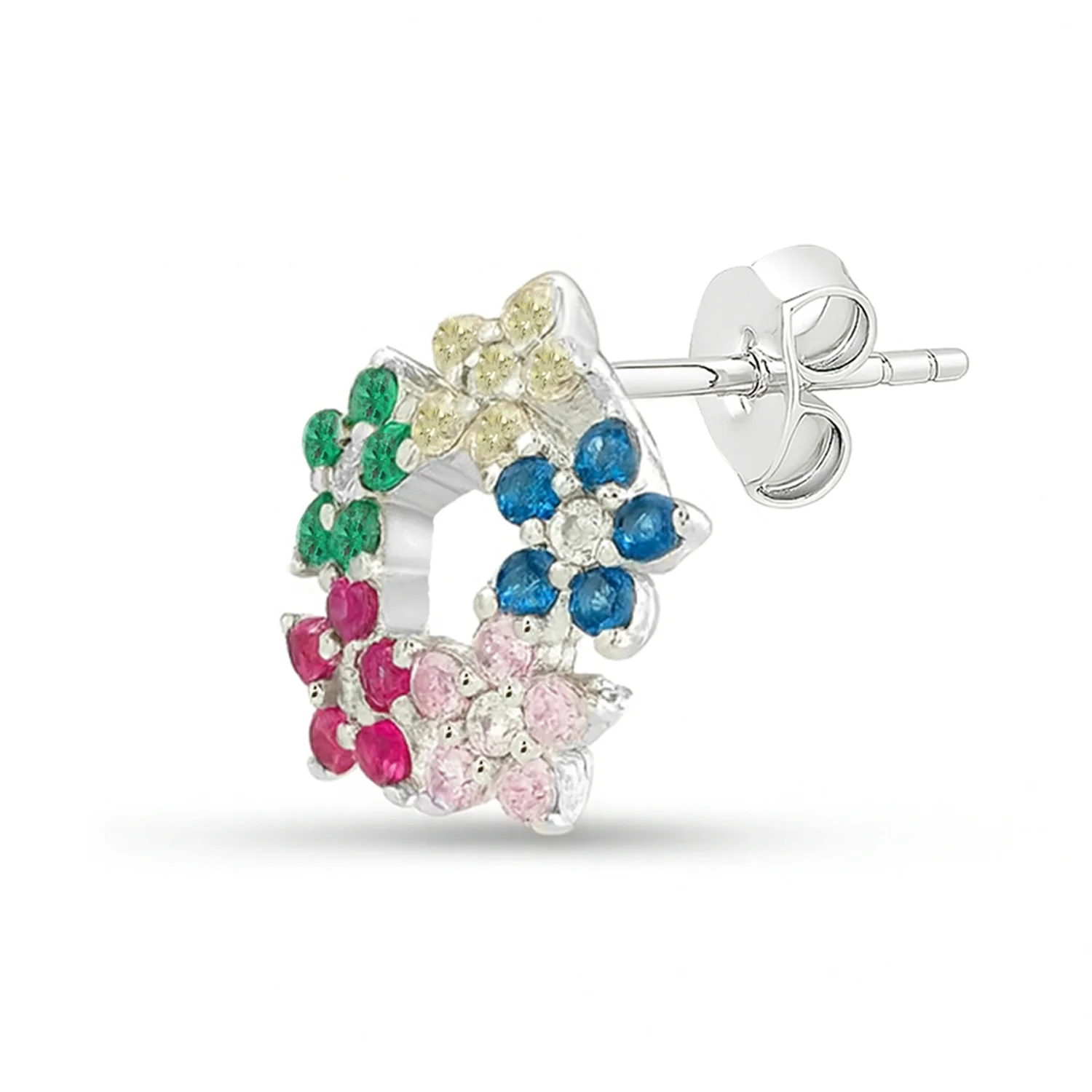 Where Colors Bloom Stud Rhodium Plated Earrings - Image 6