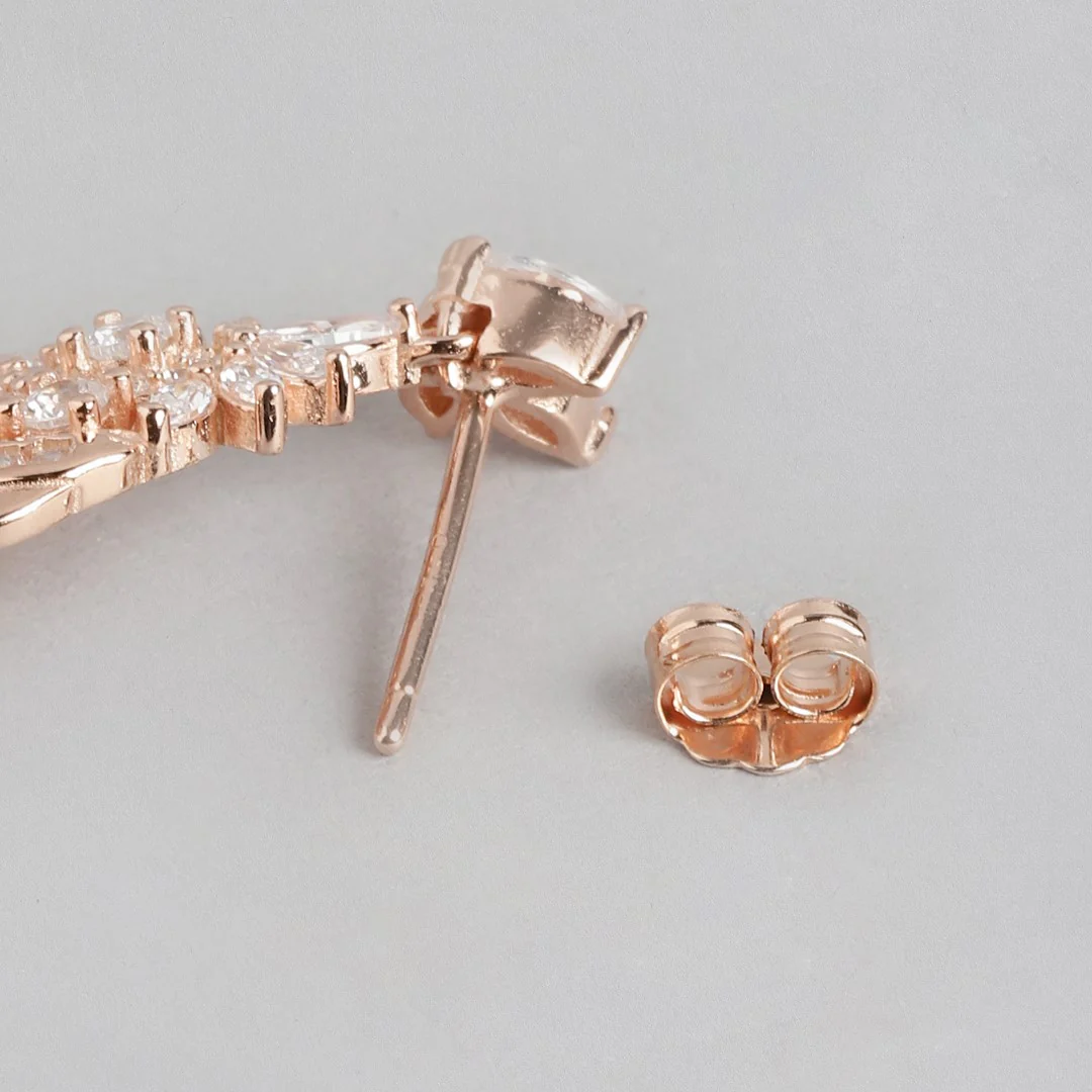 Rose Gold Radiance 925 Sterling Silver Drop Earrings - Image 7