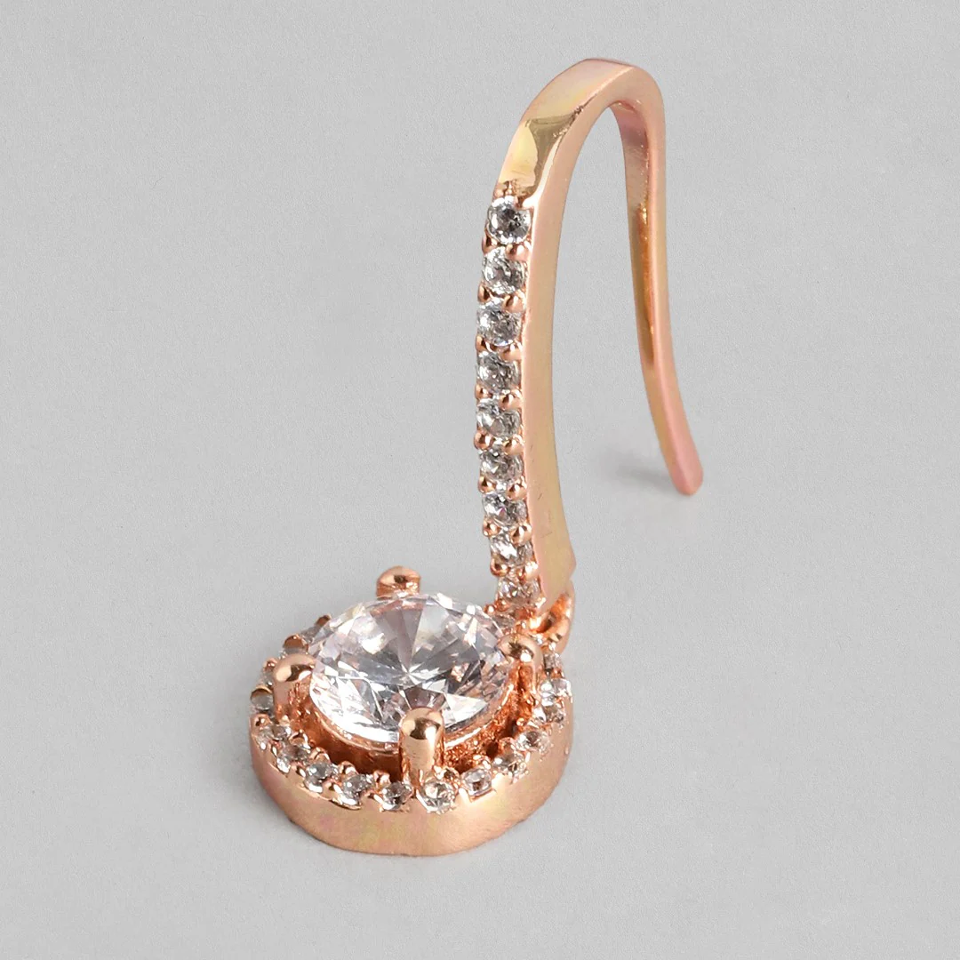 Rose Gold Solitaire 925 Sterling Silver Jewelery Set - Image 9
