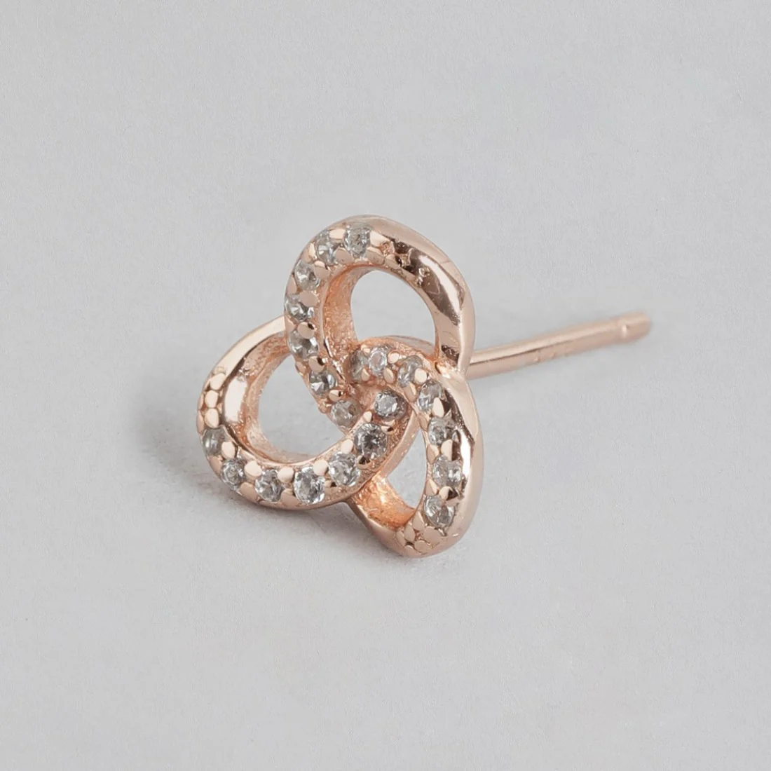 Rose Gold Tangle 925 Sterling Silver Earrings with Cubic Zirconia Accents - Image 5