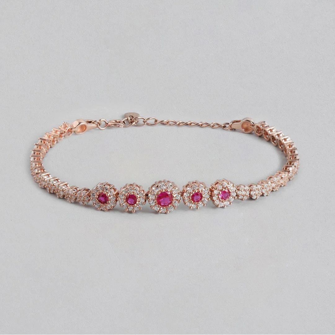 Rose Petal Adorn 925 Sterling Silver Adjustable Floral Bracelet - Image 4