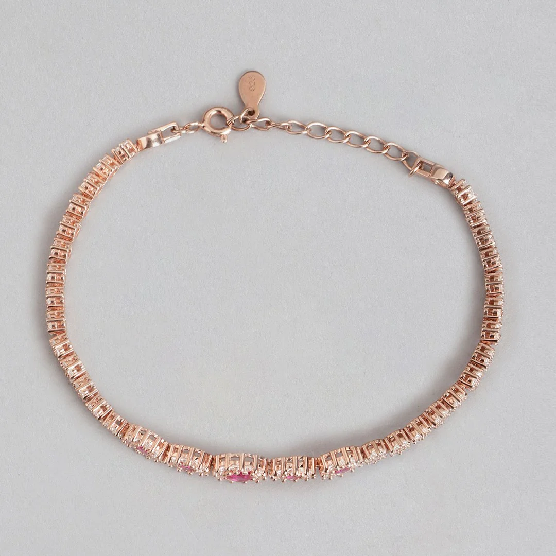 Rose Petal Adorn 925 Sterling Silver Adjustable Floral Bracelet - Image 5