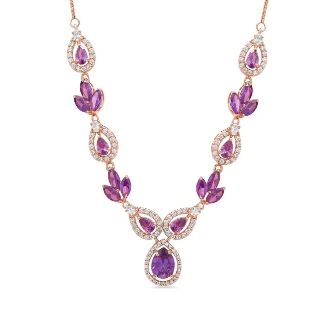 Rose Petal Radiance Rose Gold-Plated 925 Sterling Silver Jewellery Set - Image 6