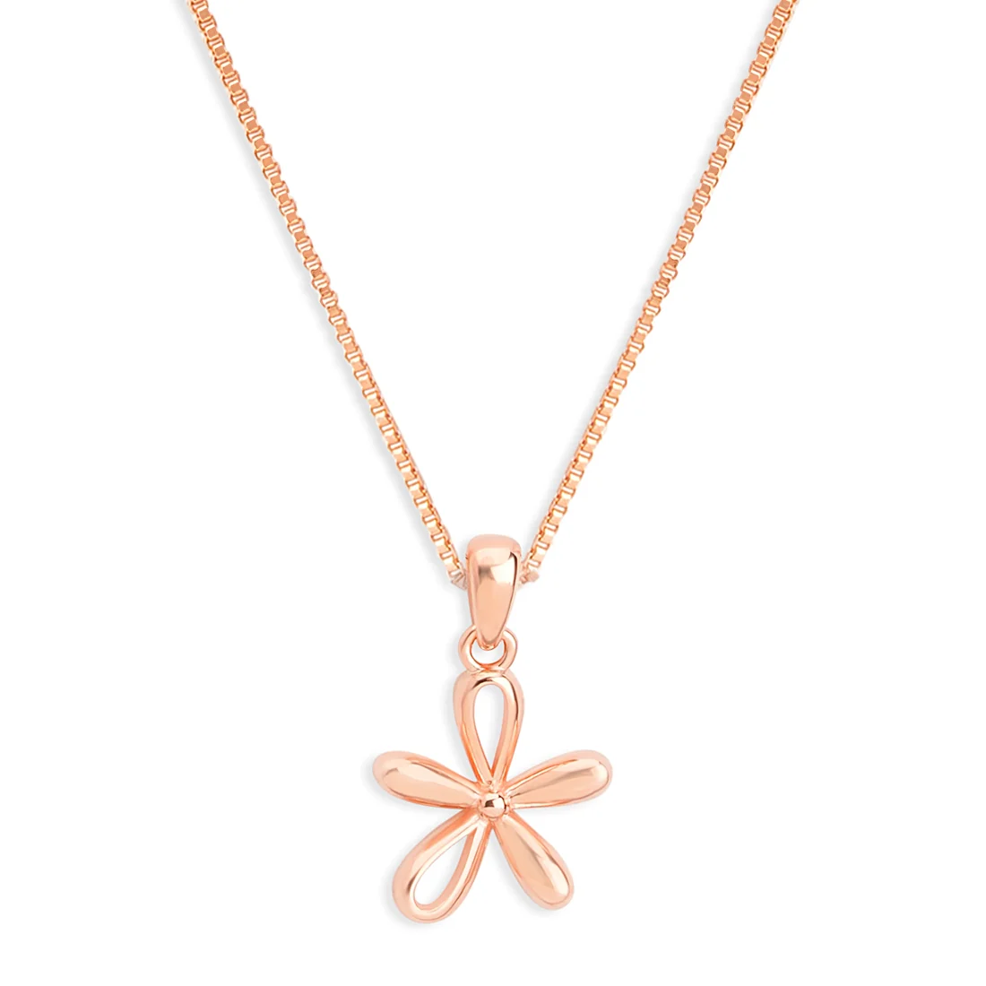 Rose Petal Sparkle Rose Gold Plated 925 Sterling Silver Pendant - Image 4