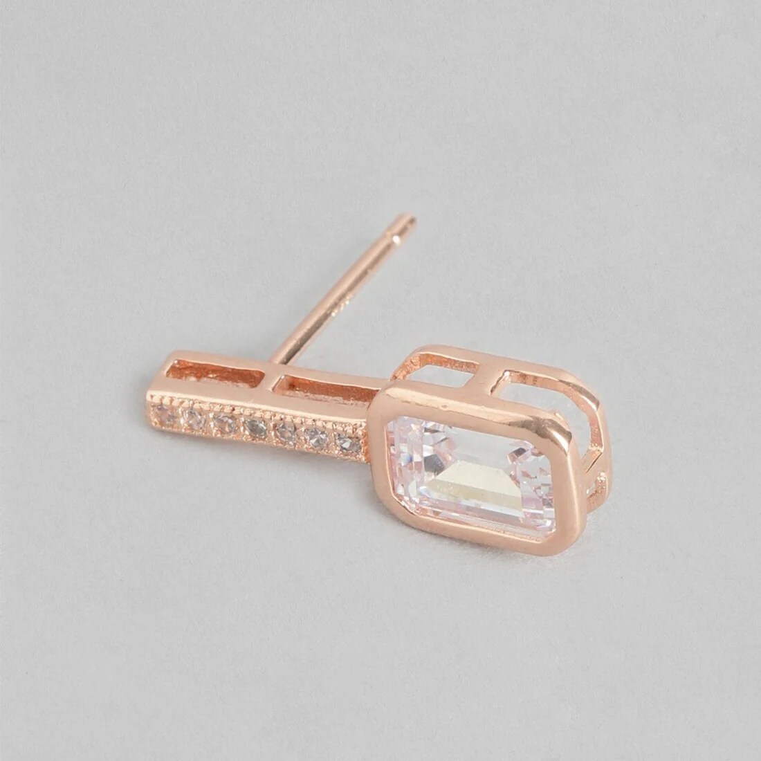 Rose Petal Studs Rose Gold Plated 925 Sterling Silver Earrings - Image 4