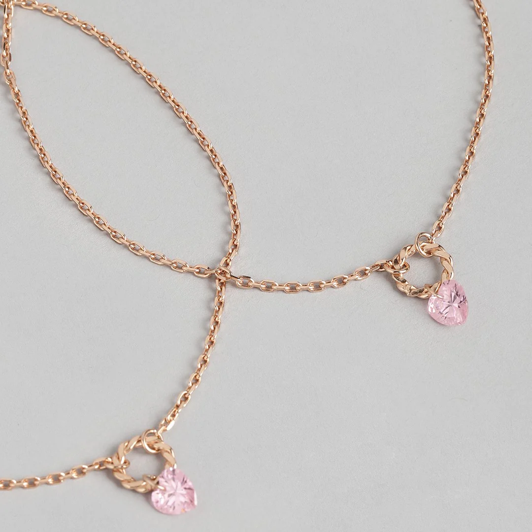 Roseate Charm 925 Sterling Silver Chain Anklet with Cubic Zirconia - Image 7