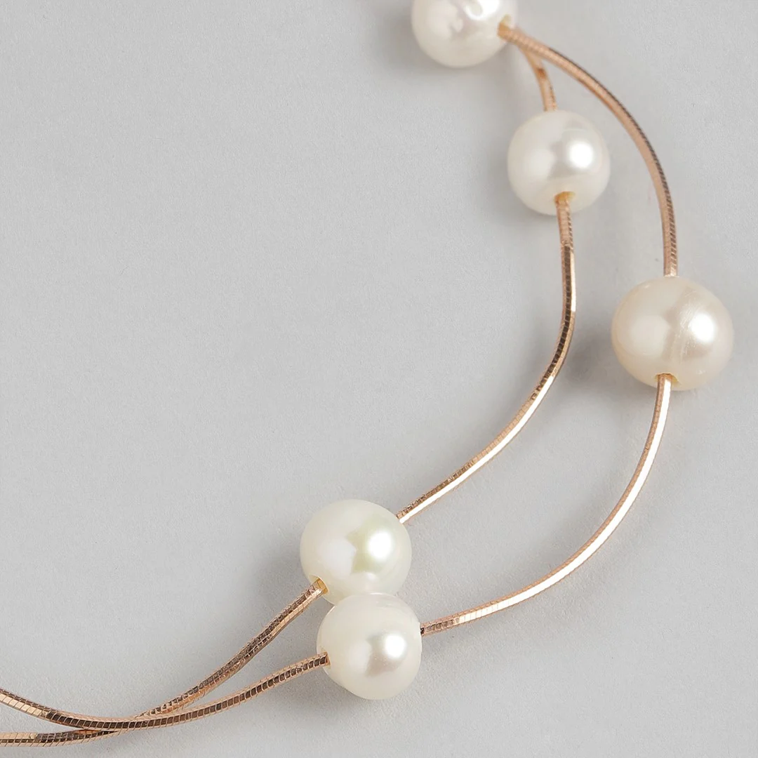 Rose Gold Plated Pearl 925 Silver Jewellery Set Trio - Image 10