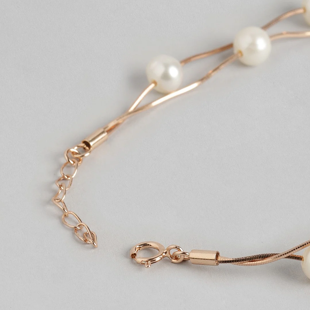 Rose Gold Plated Pearl 925 Silver Jewellery Set Trio - Image 11