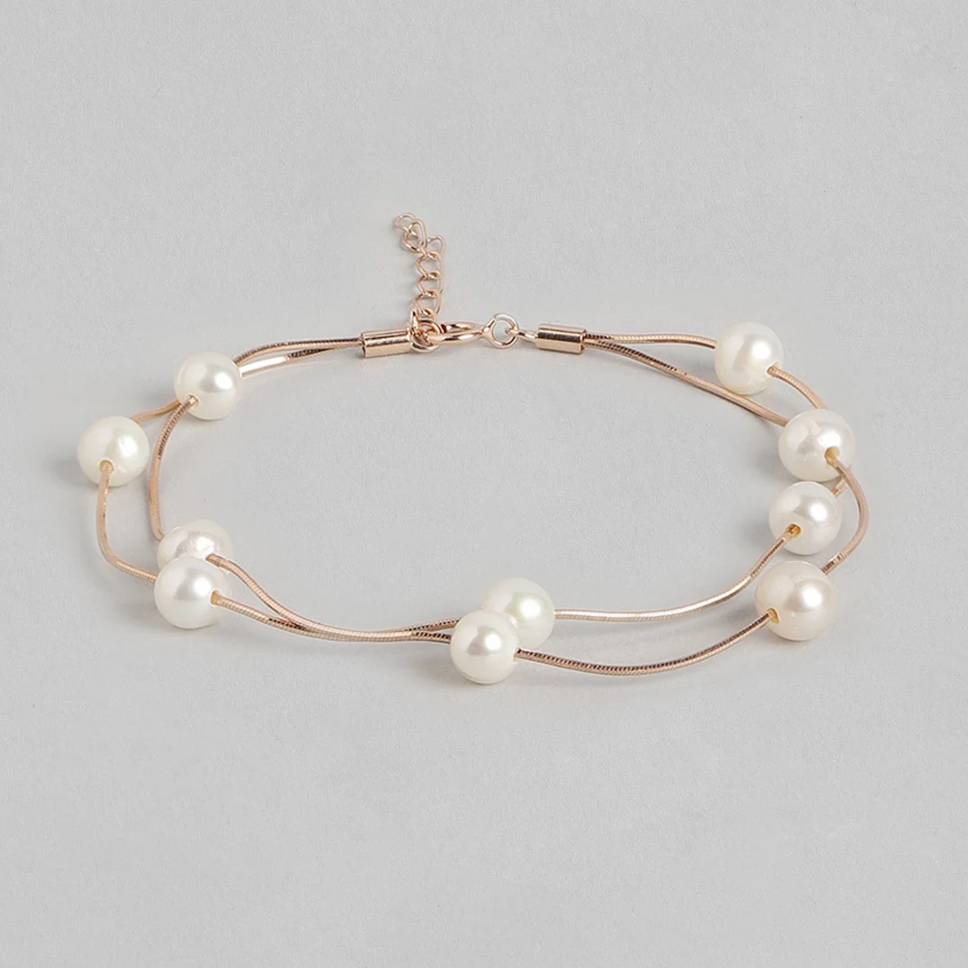 Rose Gold Plated Pearl 925 Silver Jewellery Set Trio - Image 6