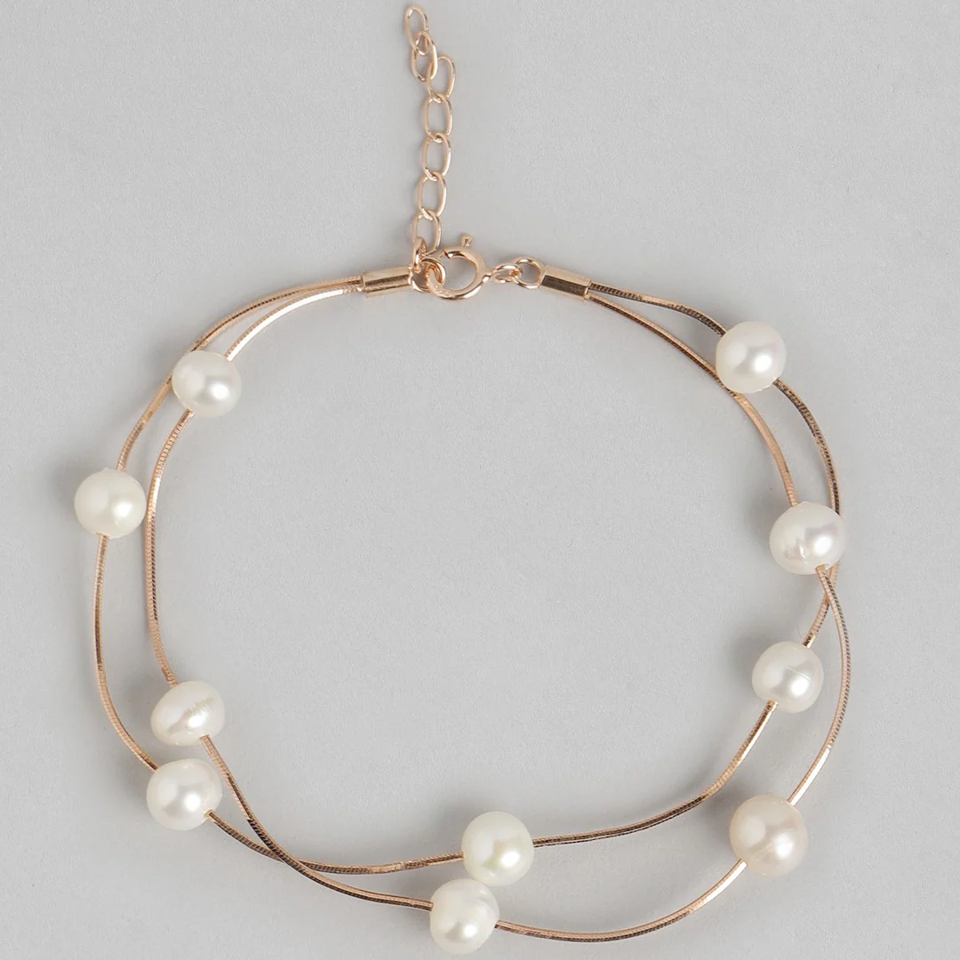 Rose Gold Plated Pearl 925 Silver Jewellery Set Trio - Image 7