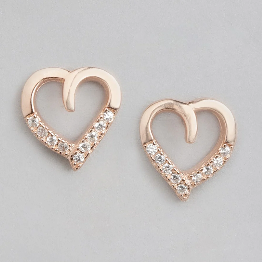 Rosy Devotion CZ Rose Gold-Plated 925 Sterling Silver Earrings - Image 5