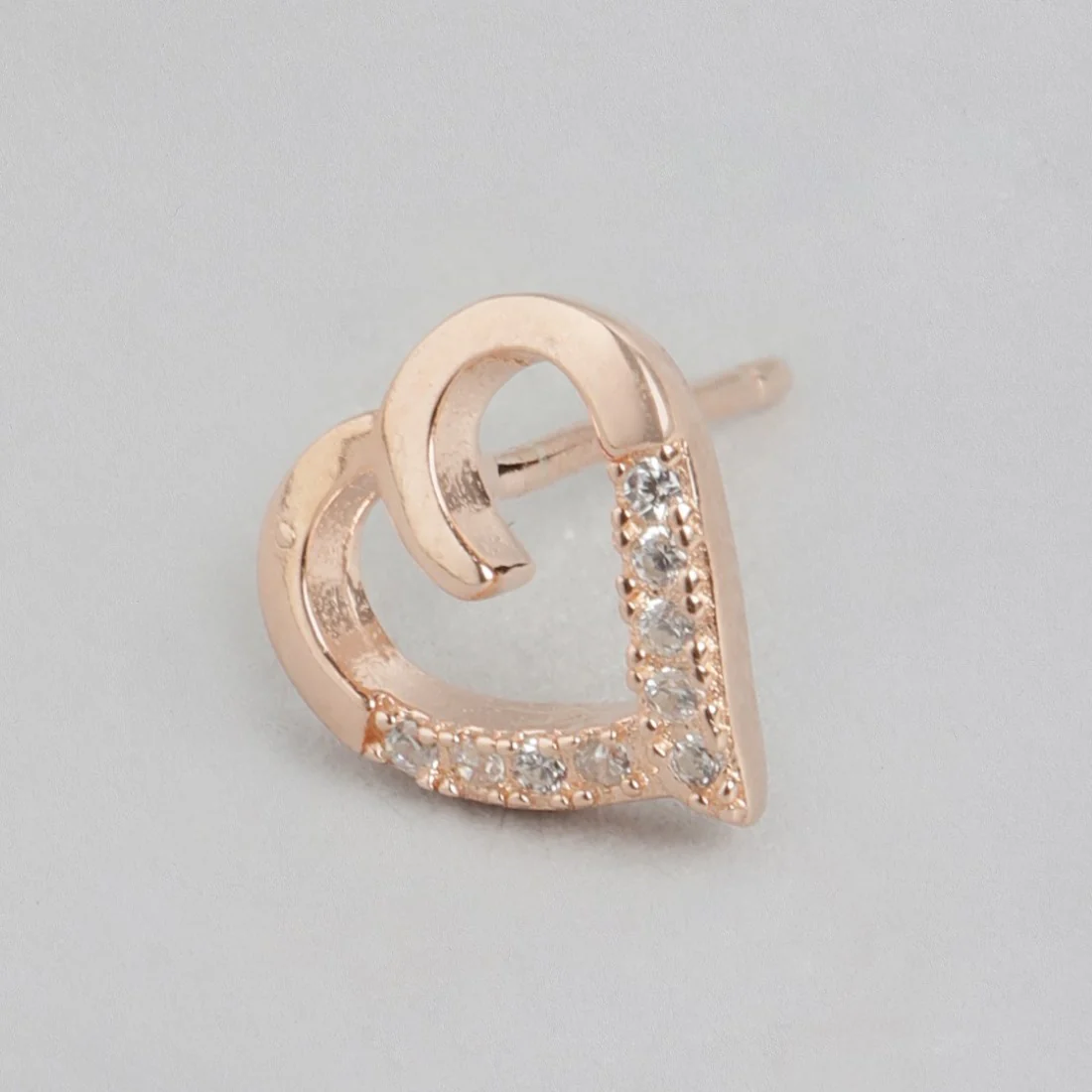 Rosy Devotion CZ Rose Gold-Plated 925 Sterling Silver Earrings - Image 6