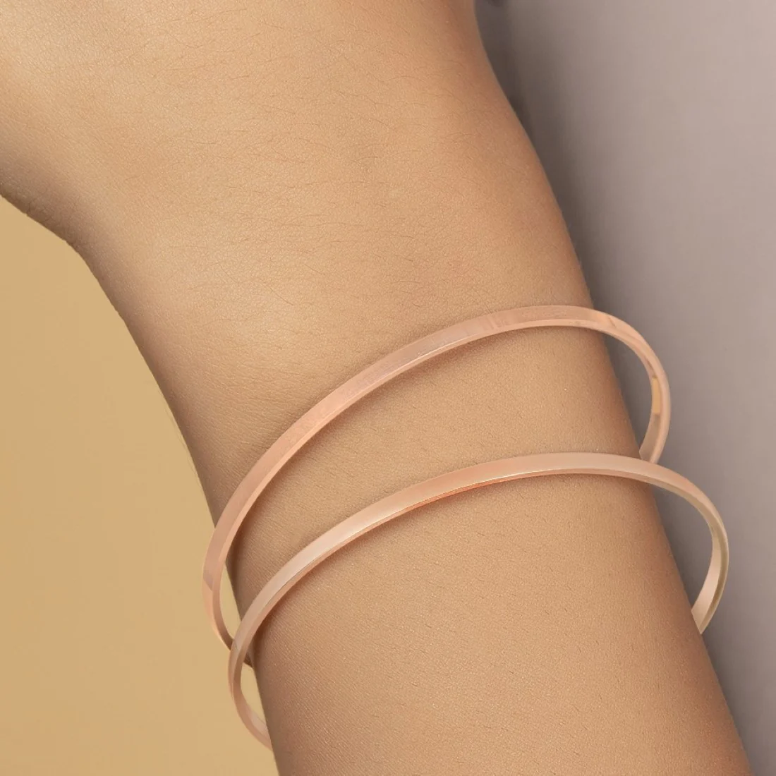 Rosy Splendor Rose Gold-Plated 925 Sterling Silver Bangle - Image 3