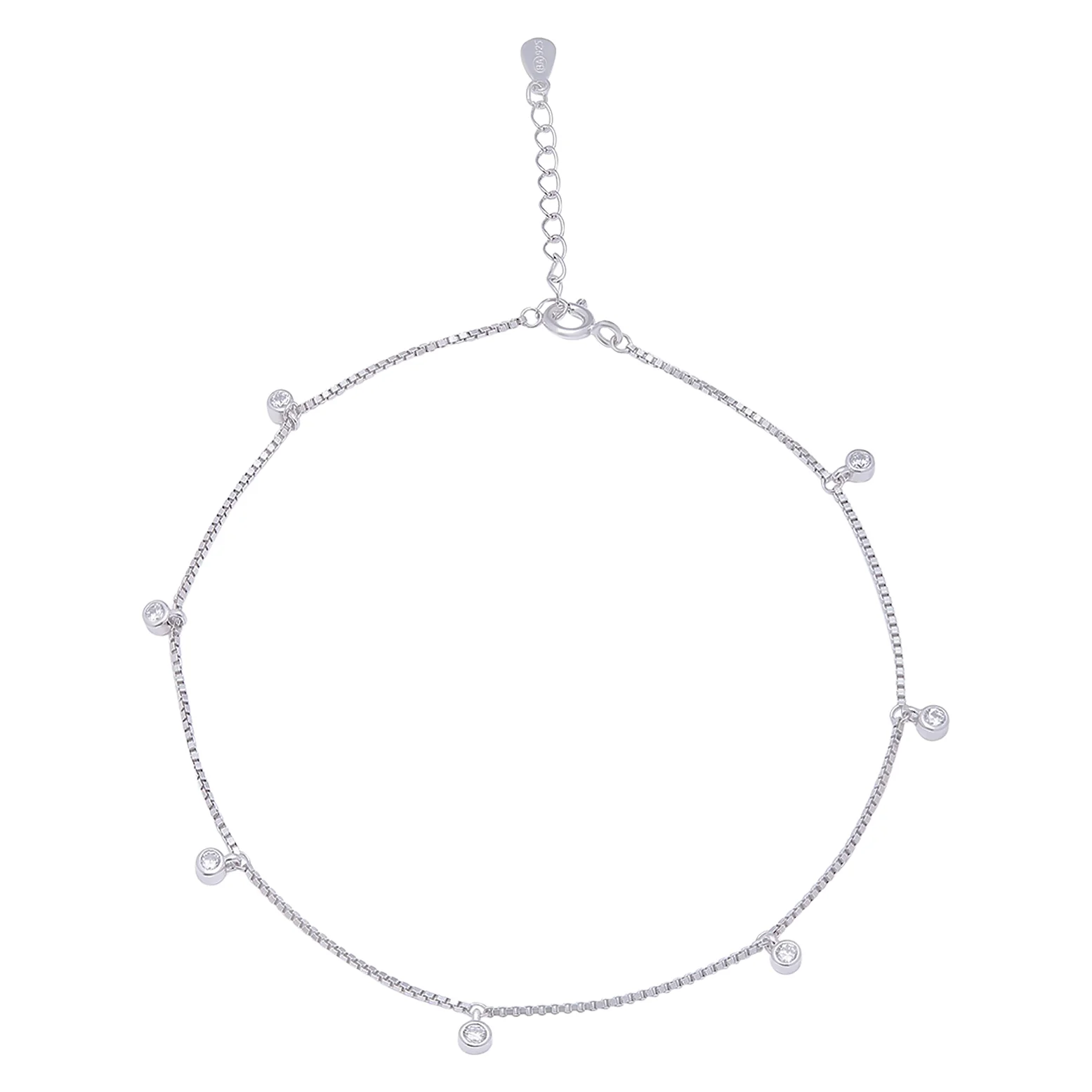 Pretty Delicate Drops 925 Silver Anklets - Image 7