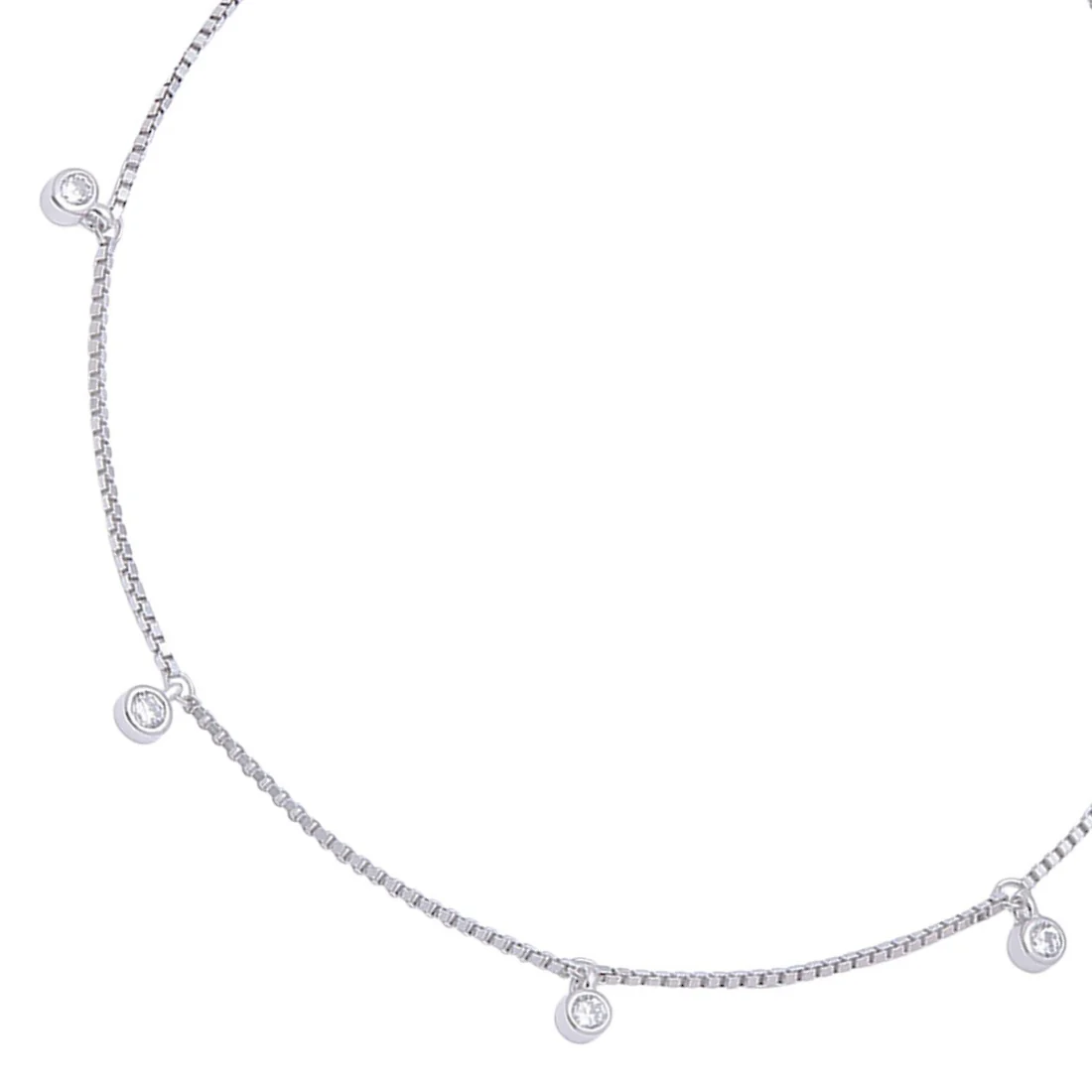 Pretty Delicate Drops 925 Silver Anklets - Image 8