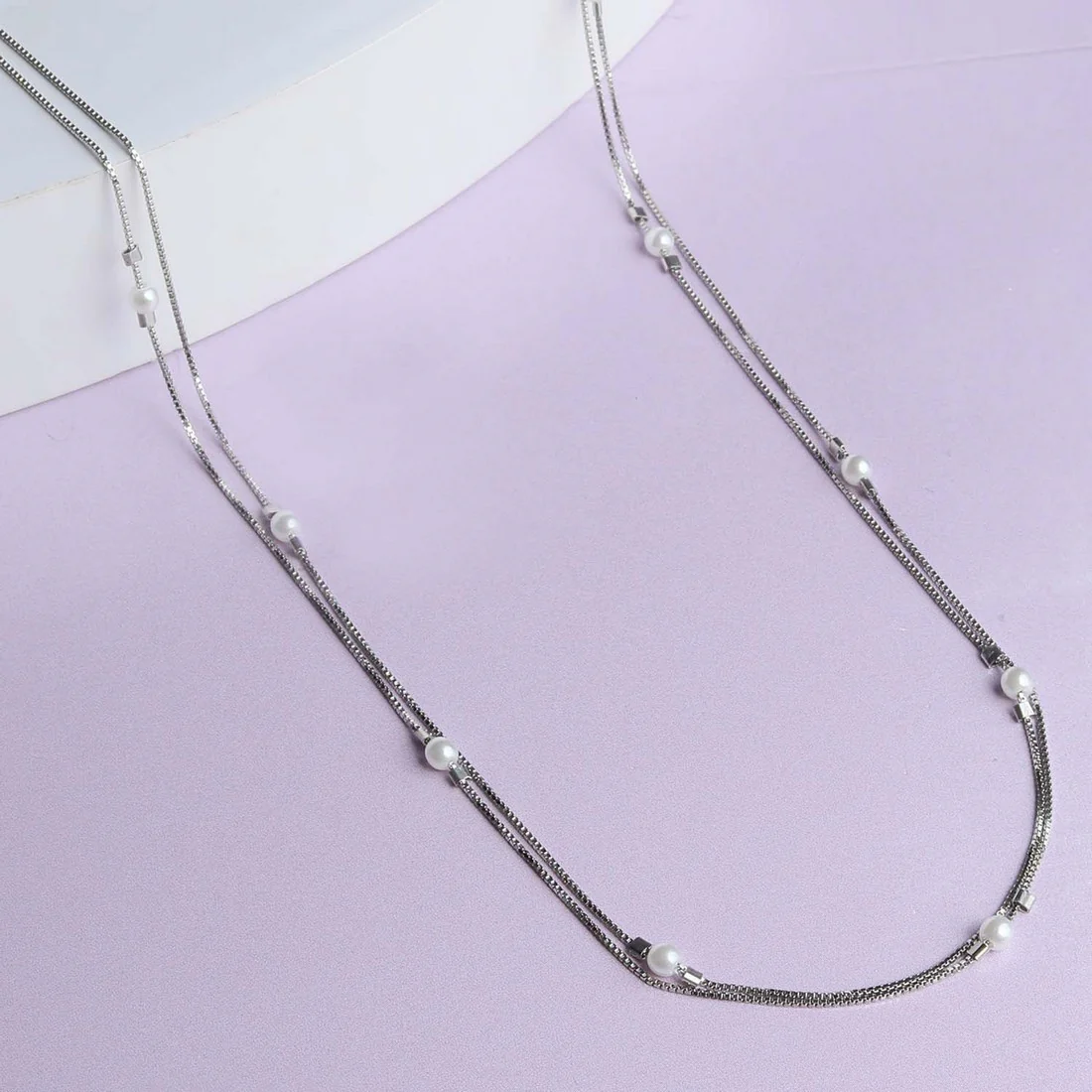 Twin Rivers Pearl Silver 925 Silver Necklace - Image 2
