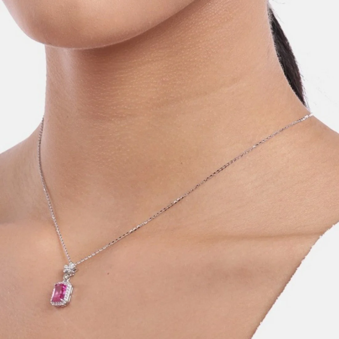 Ruby Clover 925 Sterling Silver Necklace - Image 2