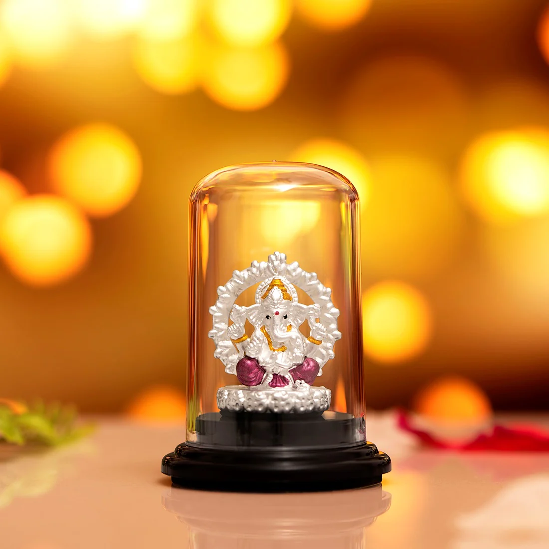 Sacred Splendor Rhodium-Plated 999 Silver Ganesh Ji Elegance