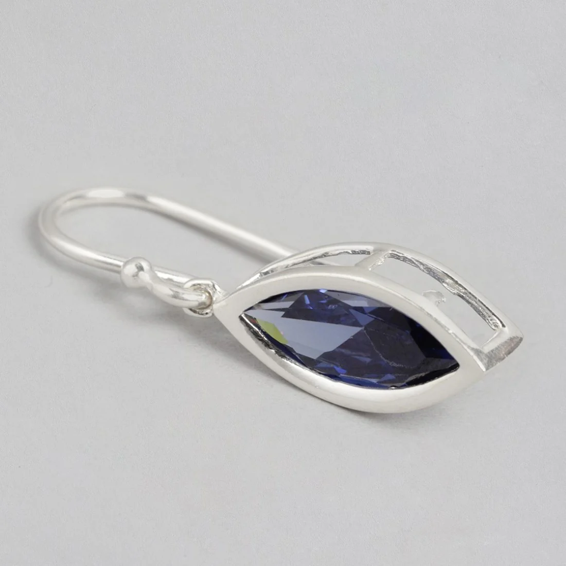 Cascade Rhodium Plated Blue CZ 925 Sterling Silver Drop Earrings - Image 6