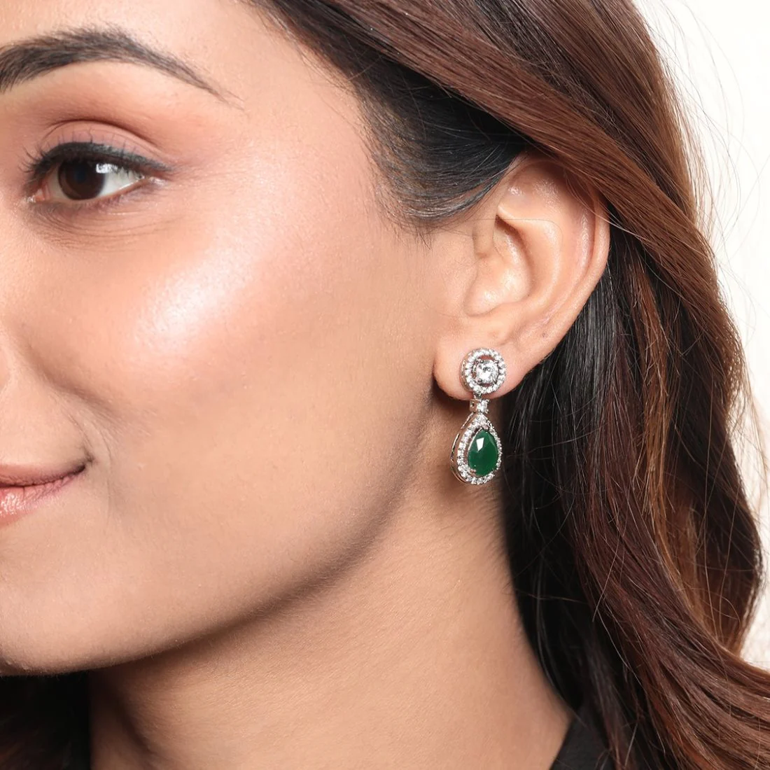 Sapphire Glow Rhodium-Plated 925 Sterling Silver Earrings - Image 3