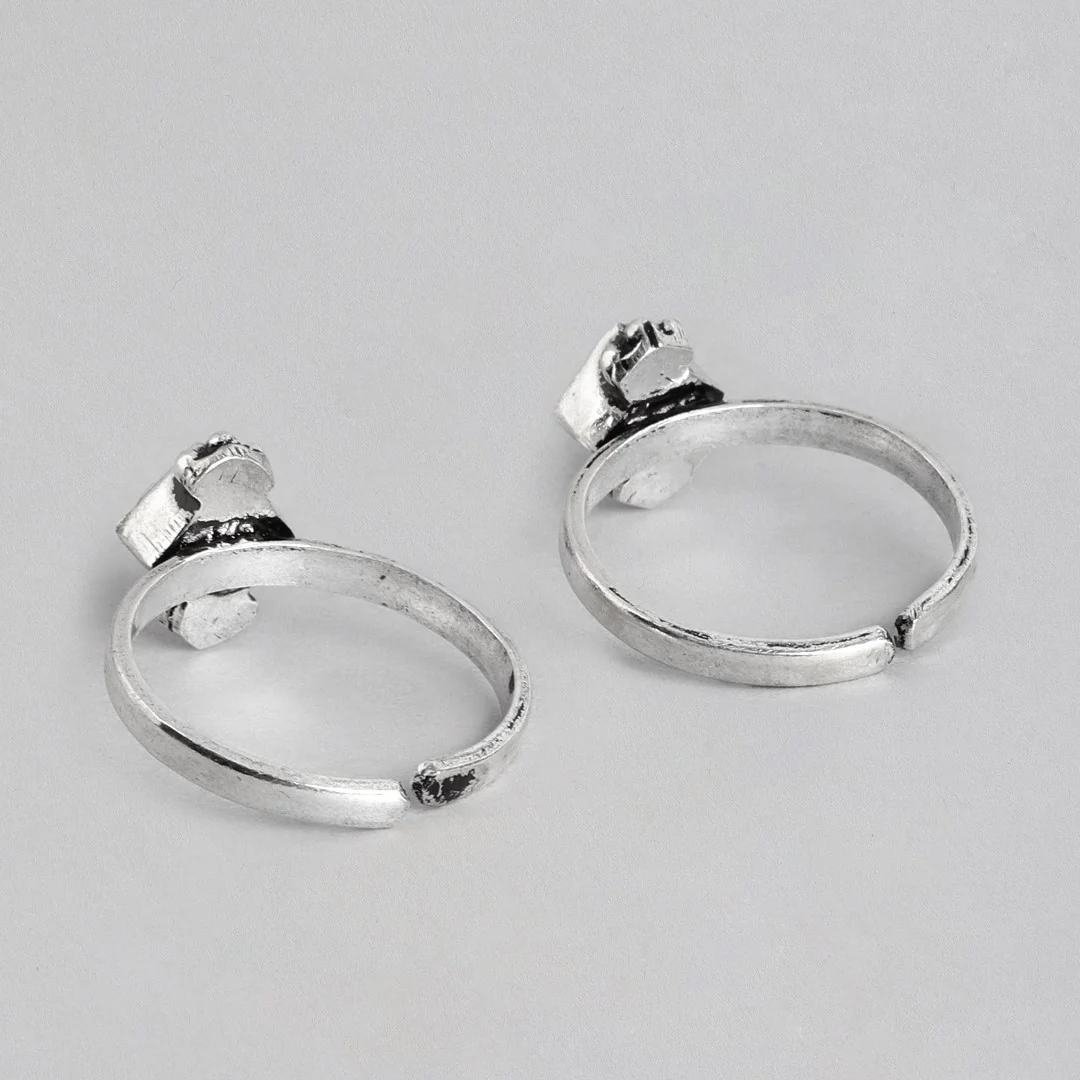 Scarlet Elegance Silver-Plated 925 Sterling Silver Toe Ring - Image 4