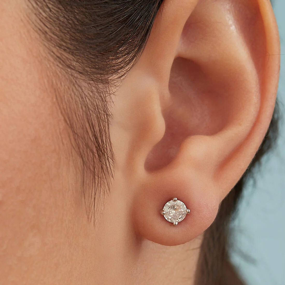 Sensational Solitaire 925 Silver Earrings - Image 3