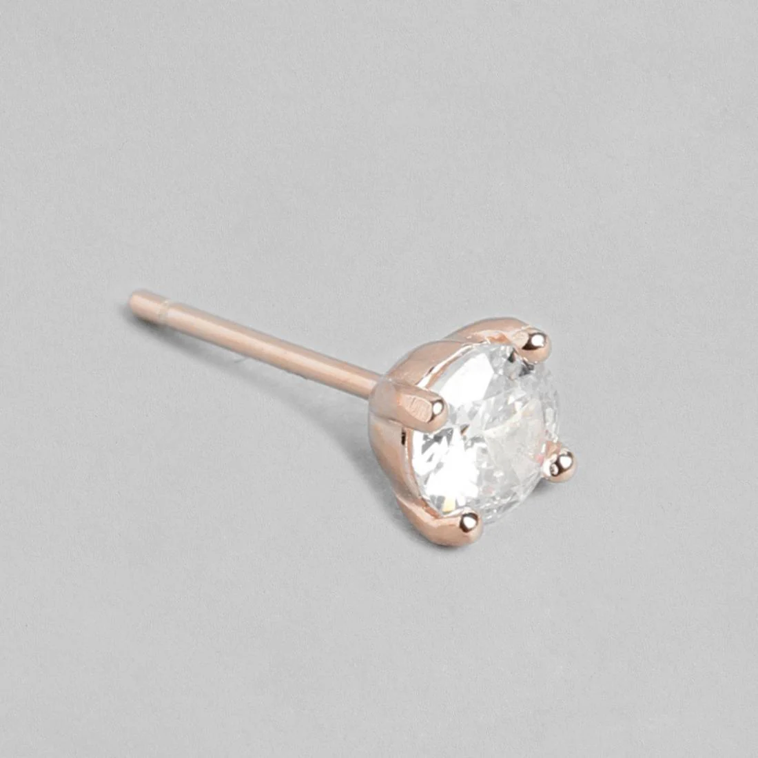Sensational Solitaire 925 Silver Earrings In Rose Gold - Image 8