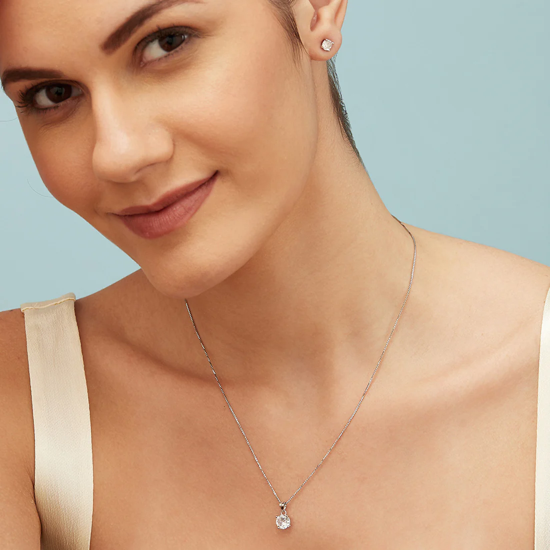 Sensational Solitaire Rhodium Plated 925 Sterling Silver Jewellery Set - Image 6